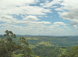 Looking over the Sunshine Coast Hinterland from Montville in Queensland.