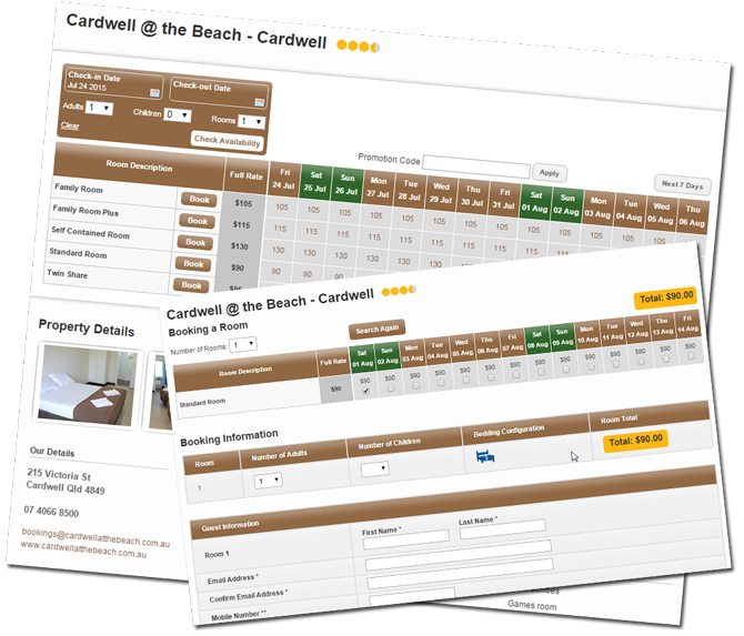 Check Availability and Book Accommodation Online at Cardwell @ the Beach